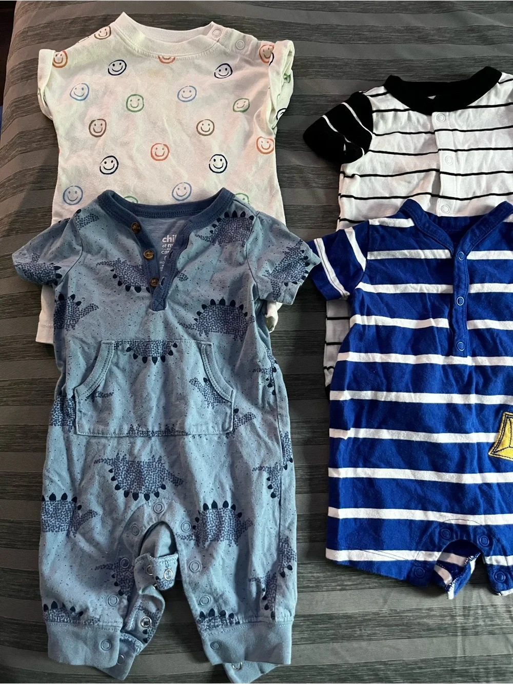 6 Piece Baby Boy Romper’s (0-3 M)